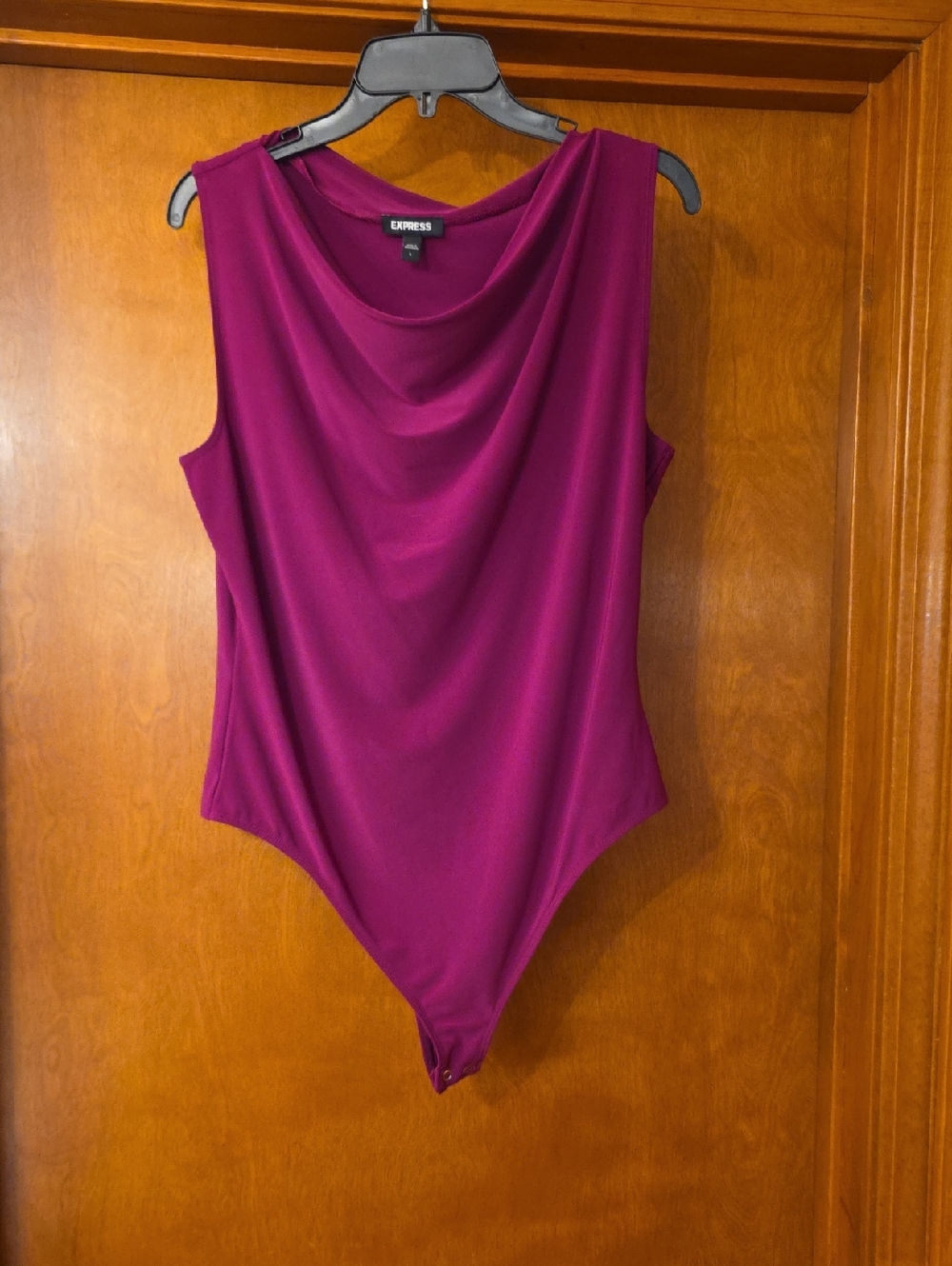 Express Draped Sleeveless Bodysuit - Magenta